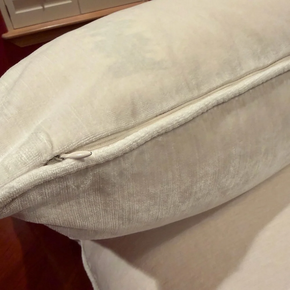 Set of Two Velvet Ivory PILLOW COVERS - 26x26